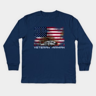 USAF VETERAN AIRMAN Kids Long Sleeve T-Shirt